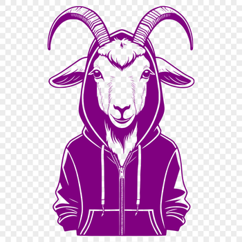 Illustrated vector art of a goat for craft projects.