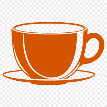 A delicate, illustrated teacup design, suitable for various graphic applications.