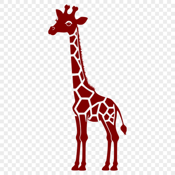 SVG illustration of a tall, spotted giraffe against a simple background.