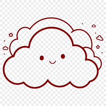 A stylized illustration of a white cloud against a light blue background.