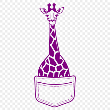 A realistic illustration of a giraffe standing in a savannah landscape, suitable for vector design projects.