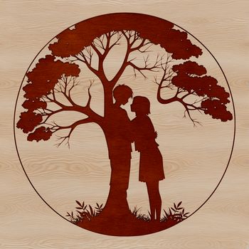 Illustration of a tree with intertwined branches symbolizing love and partnership.