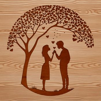 An ornate tree symbolizing eternal love, designed with intricate details.