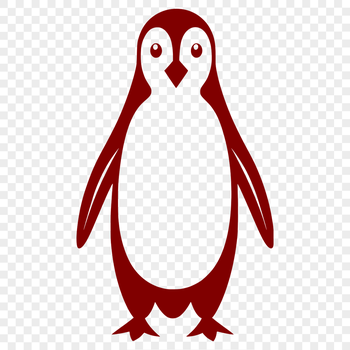A simple illustration of a penguin standing on ice, suitable for cutting machine templates or vector designs.