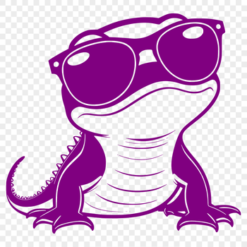 A stylized illustration of a salamander wearing sunglasses, suitable for vector design and cutting machine applications.
