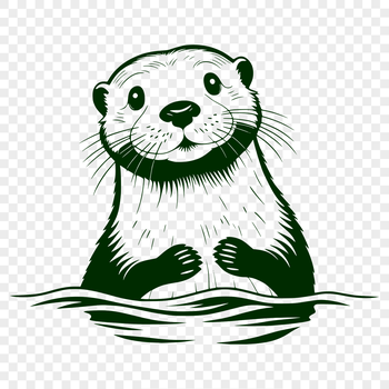 A digital illustration of a playful otter in vector format.