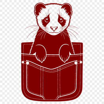 A simple outline illustration of a ferret, suitable for commercial and personal use.