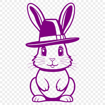 A simple illustration of a sitting rabbit in full body pose, suitable for various digital applications.
