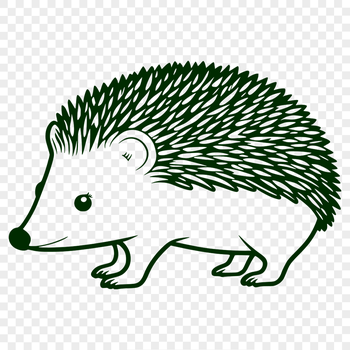 A scalable vector graphic (SVG) representation of a hedgehog animal.