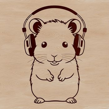 A cartoon-style vector illustration of a small mammal commonly kept as a pet.