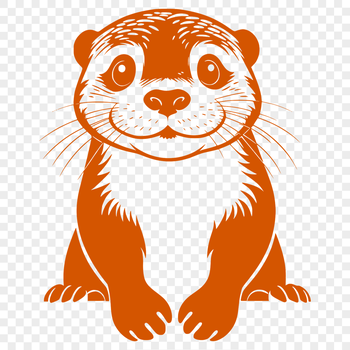 A detailed illustration of an otter in a natural environment, suitable for vector graphics and cutting machine designs.