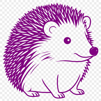 A small, spiny mammal with sharp quills on its back, suitable for vector designs.