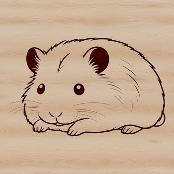 A small, furry hamster animal standing on hind legs with front paws held up.