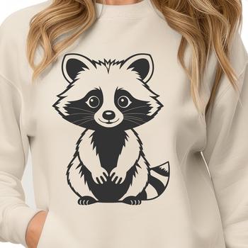 A detailed vector illustration of a raccoon in various poses.