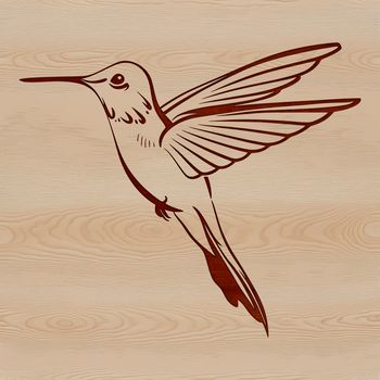 A vibrant illustration of a hummingbird in flight, showcasing its iridescent feathers and long beak.