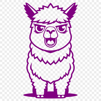 An illustration of a gentle Andean alpaca with soft fur.