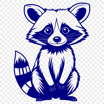 A simple vector illustration of a raccoon with a neutral expression.