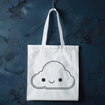 A simple SVG illustration of a white cumulus cloud against a clear blue sky.