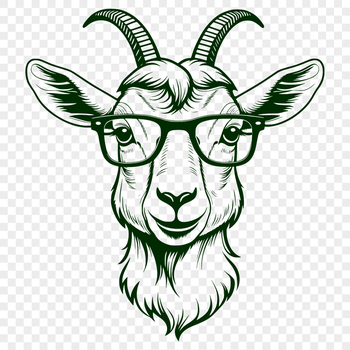 An SVG graphic representation of a farm animal, a goat.