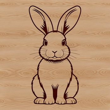 A cartoon-style rabbit graphic designed as a vector image for use in digital designs.