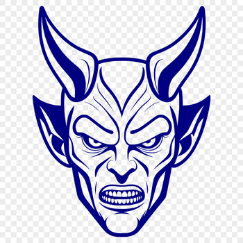 A stylized illustration of the devil with horns and wings, suitable for Halloween decorations or creative projects.
