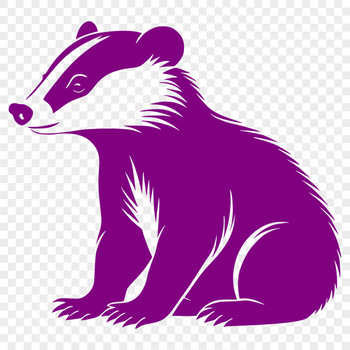 An SVG vector art design featuring a stylized badger silhouette.