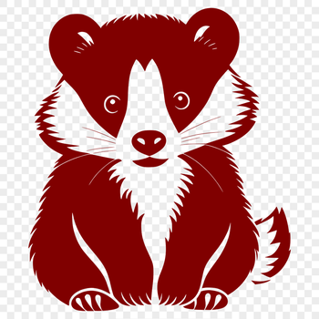 A high-quality SVG design featuring a realistic depiction of an animal badger with fine details and crisp lines.
