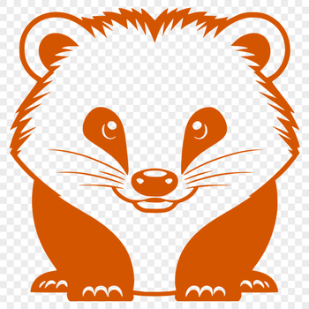 A vector graphic representation of a badger, suitable for use in digital design projects.