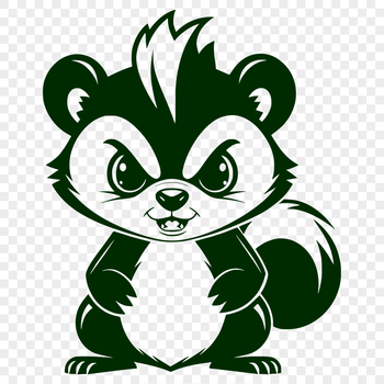 Illustration of a skunk, a wild animal known for its distinctive odor, available as vector art.