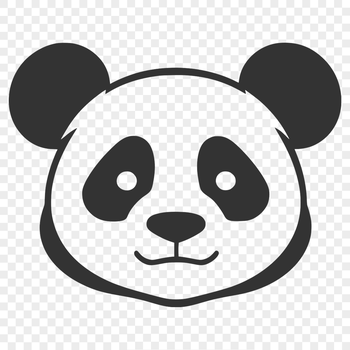 A stylized vector graphic design of a panda animal for commercial or personal use.