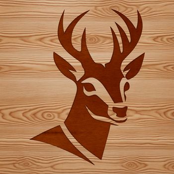 A detailed vector illustration of a deer's head, suitable for use in graphic design and crafting projects.