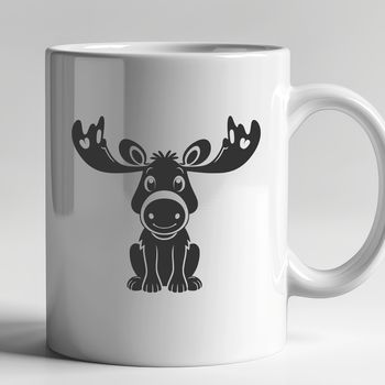 An illustration of a moose in its natural habitat.