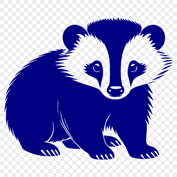 A detailed illustration of a badger, a wild animal with distinctive markings.