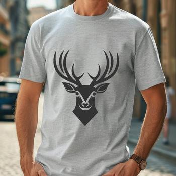 A detailed illustration of a deer's head with antlers, suitable for digital cutting machines like Cricut.