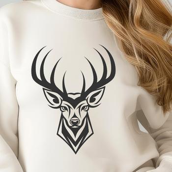 An SVG vector graphic of a deer's head in a simple yet accurate design.