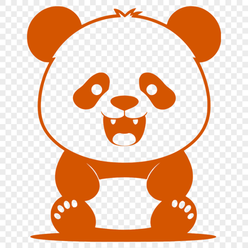 A vector graphic representation of a panda, suitable for cutting machine designs or commercial printing.