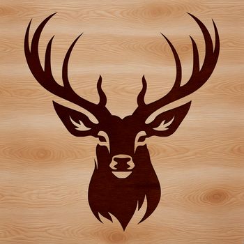 A close-up illustration of a deer's head, suitable for cutting machine designs.