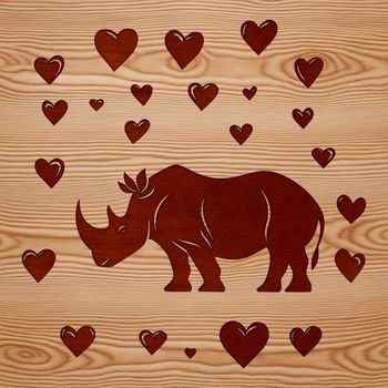 A vector illustration of a rhino, suitable for digital design projects.
