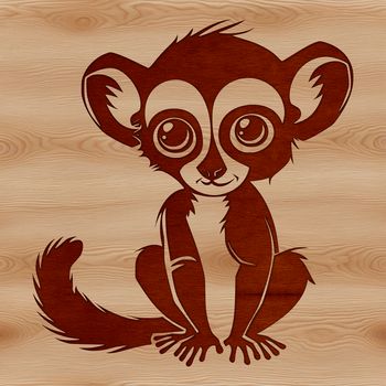 Illustration of a Lemur in vector format.