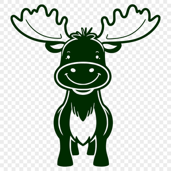 An SVG vector art depiction of a large wild animal native to North America.