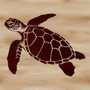 An isolated vector graphic of a sea turtle, suitable for digital design projects.