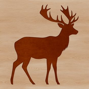 A simple outline illustration of a deer in silhouette form, ideal for use as vector art in various digital designs.