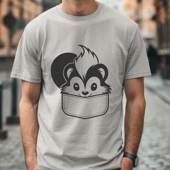 An SVG vector image of a wild skunk with a focus on its distinctive markings.