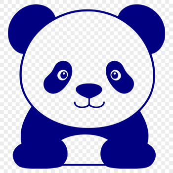 An adorable illustration of a panda in a natural habitat, suitable for digital designs and crafts.