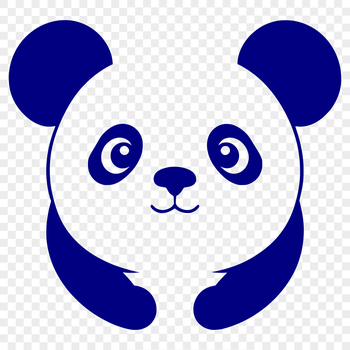 A vector graphic of a panda animal with distinctive markings and fur texture.