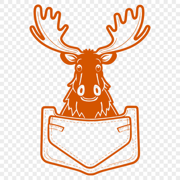 A large, wild North American mammal with distinctive antlers, depicted in vector format.