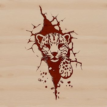 An SVG graphic of an ocelot's face, showcasing its sharp features and agile appearance in a detailed, high-resolution design.