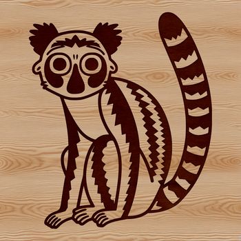 Wild animal silhouette, Lemur vector art illustration, suitable for various graphic design projects.