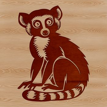A colorful illustration of a lemur in its natural habitat.
