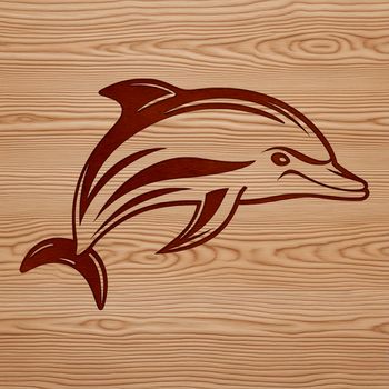 A detailed illustration of a dolphin in the ocean, suitable for vector design and cutting machine projects.